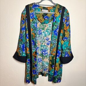 5/$25 American Vintage Floral Kimono - Blue and Green